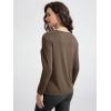 imageODODOS Womens Relaxed Fit Long Sleeve Shirts Boat Neck Side Slit PeachSoft Casual Lounge Yoga TopsNutria