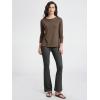 imageODODOS Womens Relaxed Fit Long Sleeve Shirts Boat Neck Side Slit PeachSoft Casual Lounge Yoga TopsNutria