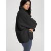 imageODODOS Womens Sherpa Lined Insulated Jacket Full Zip Split Hem Long Sleeve Coat Winter Warm Outerwear with PocketsBlack