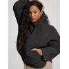 imageODODOS Womens Sherpa Lined Insulated Jacket Full Zip Split Hem Long Sleeve Coat Winter Warm Outerwear with PocketsBlack
