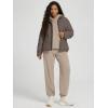imageODODOS Womens Sherpa Lined Insulated Jacket Full Zip Split Hem Long Sleeve Coat Winter Warm Outerwear with PocketsCoffee
