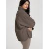 imageODODOS Womens Sherpa Lined Insulated Jacket Full Zip Split Hem Long Sleeve Coat Winter Warm Outerwear with PocketsCoffee