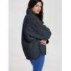 imageODODOS Womens Sherpa Lined Insulated Jacket Full Zip Split Hem Long Sleeve Coat Winter Warm Outerwear with PocketsNavy