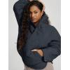imageODODOS Womens Sherpa Lined Insulated Jacket Full Zip Split Hem Long Sleeve Coat Winter Warm Outerwear with PocketsNavy