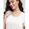 imageODODOS Womens Short Sleeve Pocket Tee Shirts PeachSoft Relaxed Fit Casual Lounge Yoga TopsMilk White