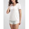 imageODODOS Womens Short Sleeve Pocket Tee Shirts PeachSoft Relaxed Fit Casual Lounge Yoga TopsMilk White