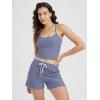imageODODOS Womens Slim Racerback Cropped Tank  Stratum Tech Sports Bra Ultra Soft UPF 50 Cami Top with Builtin BraCosmic Heather