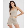 imageODODOS Womens Slim Racerback Cropped Tank  Stratum Tech Sports Bra Ultra Soft UPF 50 Cami Top with Builtin BraMocha Heather