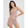 imageODODOS Womens Slim Racerback Cropped Tank  Stratum Tech Sports Bra Ultra Soft UPF 50 Cami Top with Builtin BraRose Pink Heather