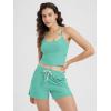 imageODODOS Womens Slim Racerback Cropped Tank  Stratum Tech Sports Bra Ultra Soft UPF 50 Cami Top with Builtin BraSea Heather