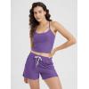 imageODODOS Womens Slim Racerback Cropped Tank  Stratum Tech Sports Bra Ultra Soft UPF 50 Cami Top with Builtin BraUltra Violet Heather
