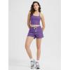 imageODODOS Womens Slim Racerback Cropped Tank  Stratum Tech Sports Bra Ultra Soft UPF 50 Cami Top with Builtin BraUltra Violet Heather