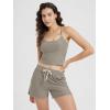 imageODODOS Womens Slim Racerback Cropped Tank  Stratum Tech Sports Bra Ultra Soft UPF 50 Cami Top with Builtin BraWarm Grey Heather