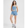 imageODODOS Womens Slim Racerback Cropped Tank  Stratum Tech Sports Bra Ultra Soft UPF 50 Cami Top with Builtin BraWashed Denim Heather