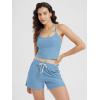 imageODODOS Womens Slim Racerback Cropped Tank  Stratum Tech Sports Bra Ultra Soft UPF 50 Cami Top with Builtin BraWashed Denim Heather