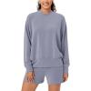 imageODODOS Modal Soft Long Sleeve Oversized Sweatshirts for Women High Crew Neck Relaxed Pullover TopsPurple Gray