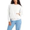 imageODODOS Purevibe Cotton Oversized Sweatshirts Womens Crew Neck Long Sleeve Pullover Tops with Kangaroo PocketWhite