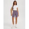 imageODODOS High Waist Workout Shorts for Women Tummy Control Workout Gym Athletic Biker Shorts6quot8quot InseamAsh Violet