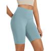 imageODODOS High Waist Workout Shorts for Women Tummy Control Workout Gym Athletic Biker Shorts6quot8quot InseamChambray