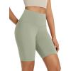 imageODODOS High Waist Workout Shorts for Women Tummy Control Workout Gym Athletic Biker Shorts6quot8quot InseamLime Stone