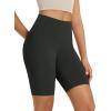 imageODODOS High Waist Workout Shorts for Women Tummy Control Workout Gym Athletic Biker Shorts6quot8quot InseamOnyx Black Grey