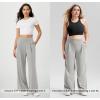 imageODODOS Modal Soft Wide Leg Pants for Women High Waist Casual Relaxed Pants with Pockets2729quot 31quot InseamLight Gray