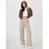 imageODODOS Modal Soft Wide Leg Pants for Women High Waist Casual Relaxed Pants with Pockets2729quot 31quot InseamSmokey Taupe