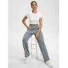 imageODODOS Womens Modal Soft Classic Pants Mid Rise PullOn Lounge Casual Work Pants with Pockets 27quot  29quot  31quot InseamGrey Blue
