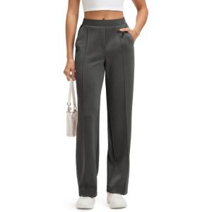 imageODODOS Womens Modal Soft Classic Pants Mid Rise PullOn Lounge Casual Work Pants with Pockets 27quot  29quot  31quot InseamCharcoal