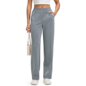 imageODODOS Womens Modal Soft Classic Pants Mid Rise PullOn Lounge Casual Work Pants with Pockets 27quot  29quot  31quot InseamGrey Blue