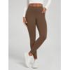 imageODODOS Womens Fleece Lined Leggings with Pockets Thermal Warm Winter Tights  25quot  28quot High Waisted Thick Yoga PantsChocolate