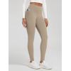 imageODODOS Womens Fleece Lined Leggings with Pockets Thermal Warm Winter Tights  25quot  28quot High Waisted Thick Yoga PantsDark Beige