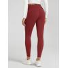 imageODODOS Womens Fleece Lined Leggings with Pockets Thermal Warm Winter Tights  25quot  28quot High Waisted Thick Yoga PantsRed Dahlia