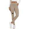 imageODODOS Womens Fleece Lined Leggings with Pockets Thermal Warm Winter Tights  25quot  28quot High Waisted Thick Yoga PantsDark Beige