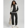 imageODODOS Womens Brushed Fleece Jogger Sweatpants  Cozy Warm Adjustable HighRise Relaxed Lounge Pants with PocketsBlack