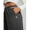 imageODODOS Womens Brushed Fleece Jogger Sweatpants  Cozy Warm Adjustable HighRise Relaxed Lounge Pants with PocketsCharcoal Heather