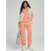 imageODODOS Womens Brushed Fleece Jogger Sweatpants  Cozy Warm Adjustable HighRise Relaxed Lounge Pants with PocketsCoral Heather