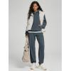 imageODODOS Womens Brushed Fleece Jogger Sweatpants  Cozy Warm Adjustable HighRise Relaxed Lounge Pants with PocketsDark Blue Heather