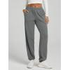 imageODODOS Womens Brushed Fleece Jogger Sweatpants  Cozy Warm Adjustable HighRise Relaxed Lounge Pants with PocketsGray Heather