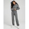 imageODODOS Womens Brushed Fleece Jogger Sweatpants  Cozy Warm Adjustable HighRise Relaxed Lounge Pants with PocketsGray Heather