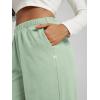 imageODODOS Womens Brushed Fleece Jogger Sweatpants  Cozy Warm Adjustable HighRise Relaxed Lounge Pants with PocketsMint Green Heather