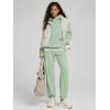imageODODOS Womens Brushed Fleece Jogger Sweatpants  Cozy Warm Adjustable HighRise Relaxed Lounge Pants with PocketsMint Green Heather
