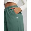imageODODOS Womens Brushed Fleece Jogger Sweatpants  Cozy Warm Adjustable HighRise Relaxed Lounge Pants with PocketsTeal Green Heather