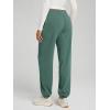 imageODODOS Womens Brushed Fleece Jogger Sweatpants  Cozy Warm Adjustable HighRise Relaxed Lounge Pants with PocketsTeal Green Heather