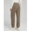 imageODODOS Womens Brushed Fleece Jogger Sweatpants  Cozy Warm Adjustable HighRise Relaxed Lounge Pants with PocketsWood Brown Heather