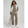imageODODOS Womens Brushed Fleece Jogger Sweatpants  Cozy Warm Adjustable HighRise Relaxed Lounge Pants with PocketsWood Brown Heather