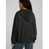 imageODODOS Womens Brushed Fleece Oversized Hoodie  Cozy Warm Long Sleeve Pullover Sweatshirt with Kangaroo PocketBlack
