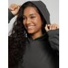 imageODODOS Womens Brushed Fleece Oversized Hoodie  Cozy Warm Long Sleeve Pullover Sweatshirt with Kangaroo PocketCharcoal Heather