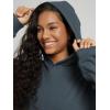 imageODODOS Womens Brushed Fleece Oversized Hoodie  Cozy Warm Long Sleeve Pullover Sweatshirt with Kangaroo PocketDark Blue Heather