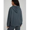 imageODODOS Womens Brushed Fleece Oversized Hoodie  Cozy Warm Long Sleeve Pullover Sweatshirt with Kangaroo PocketDark Blue Heather